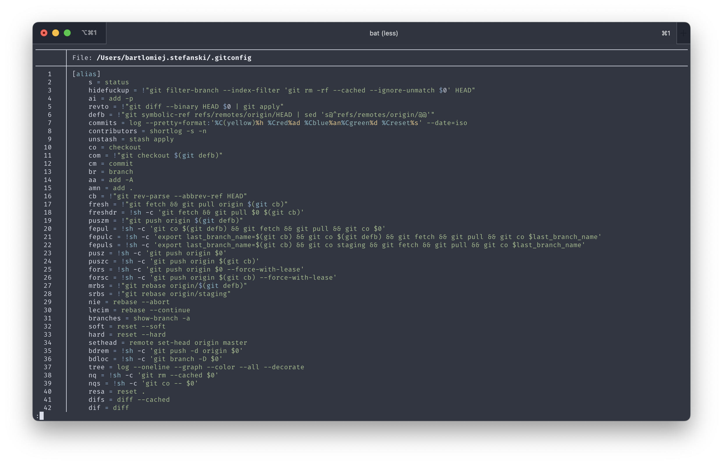Preview of bat command